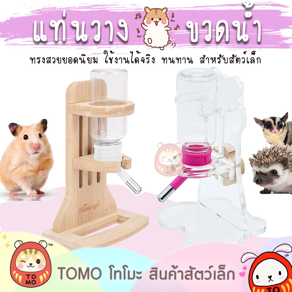 ร้านโทโมะ ที่ตั้งขวดน้ำ แท่นวางขวดน้ำ Niteangel ตั้งขวด Hedgehog Planet แฮมสเตอร์ เม่นแคระ ชูการ์ เจอร์บิล แท่นวางขวด