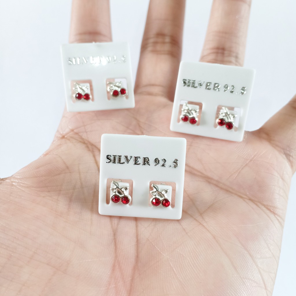ต่างหูเงินแท้ Cherry Earrings 92.5% (เชอร์รี่)