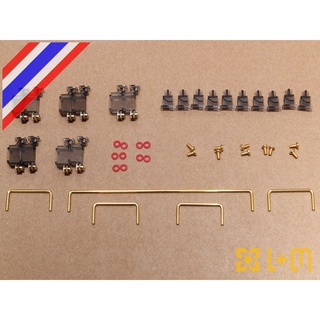 Everglide PCB Mount Stabilizer (สีชา ลวดทอง) V2 + Washer, Size 4x2u, 1x6.25u or 7u for all keyboard layout)