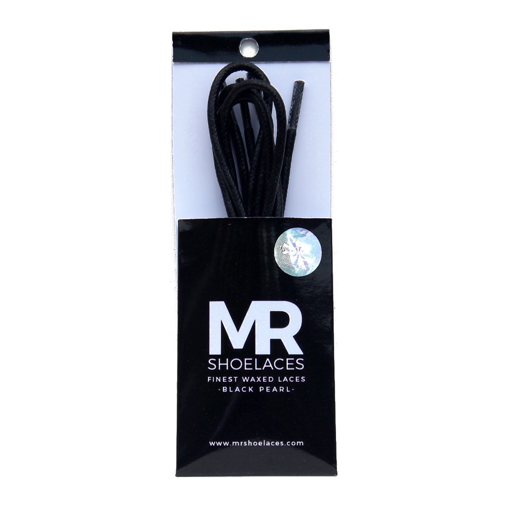 HITAM LILIN MR Shoelaces RD01 Black Pearl Waxed Shoelaces 2-3mm Round 50cm 60cm 70cm 80cm 90cm 100cm 120cm 150cm (Waxed Laces) - เชือกผูกรองเท้าระดับพรีเมียมสีดํา