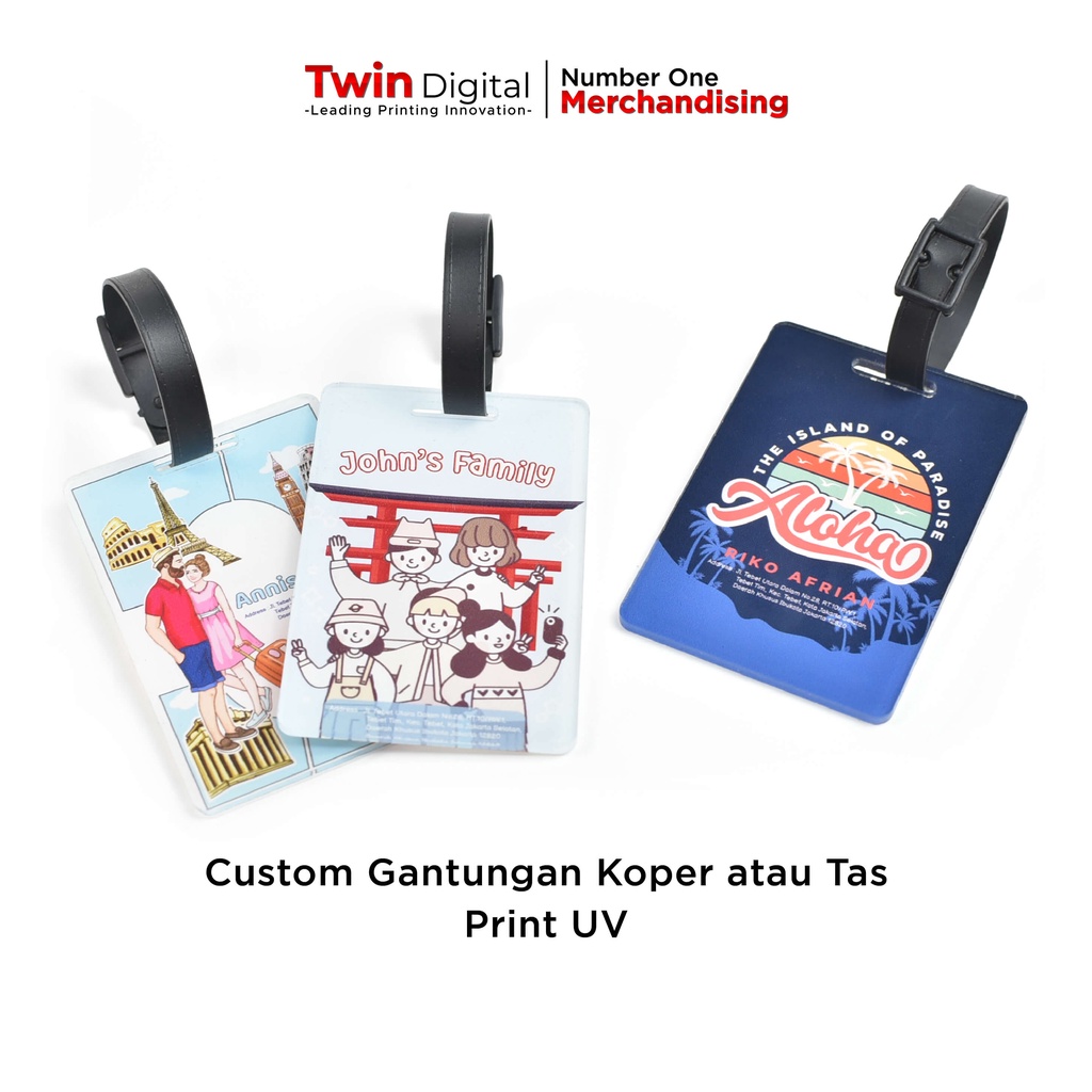 TWINDIGITAL TAG LUGGAGE TAG ACRYLIC CUSTOM PRINT - ACRYLIC LUGGAGE TAG