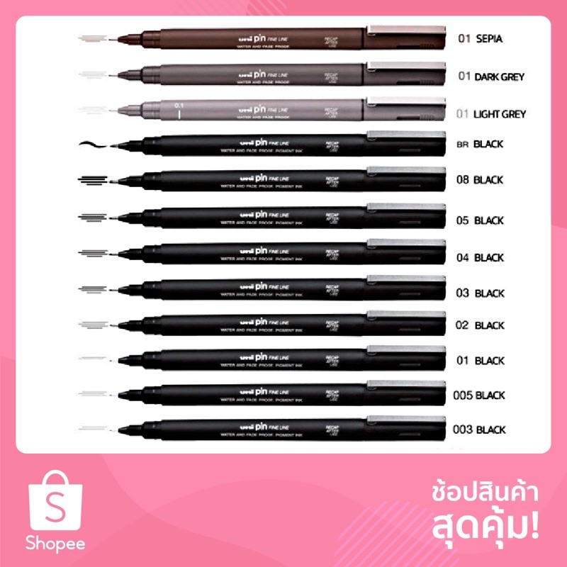 Uni!!! ปากกาตัดเส้น Unipin Fine Line