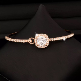 Crystal Rose Gold Bracelet กำไลข้อมือคริสตัล สีโรสโกล์ด