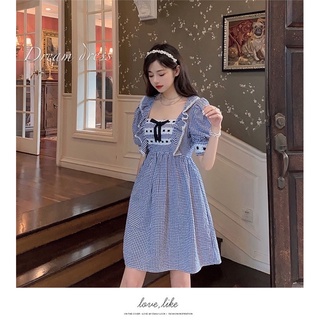 💙🤍💙Blue Scottich Dress💙🤍💙 ป้ายypy