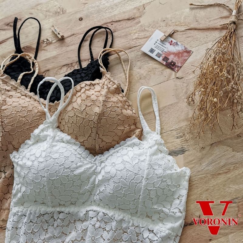 Voronin ฤดูร้อนผู้หญิงเซ็กซี่ลูกไม้ไร้สาย Bralette Tube Breathable Tank Crop Bra Top Rompi Dalam Wan