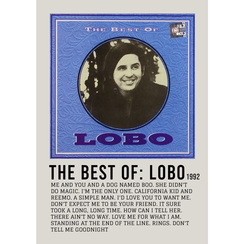 โปสเตอร์ปกอัลบั้ม ที่สุดของ LOBO โดย LOBO สําหรับห้องพัก/บาร์เบอร์ยิม