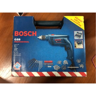 BOSCH GSB 10RE สว่านกระแทก3 หุน 500 วัตต์ (ซ้าย ขวา) ชุดพร้อมกล่องและดอก ของแถมกว่า 100 ชิ้น Made in Malaysia ของแท้