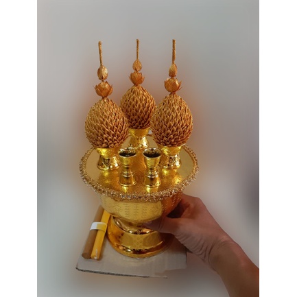 เครื่องทองน้อย พานรัฐธรรมนูญ ชุดพานเครื่องทองน้อย ขนาดมาตราฐาน 18 ซม.