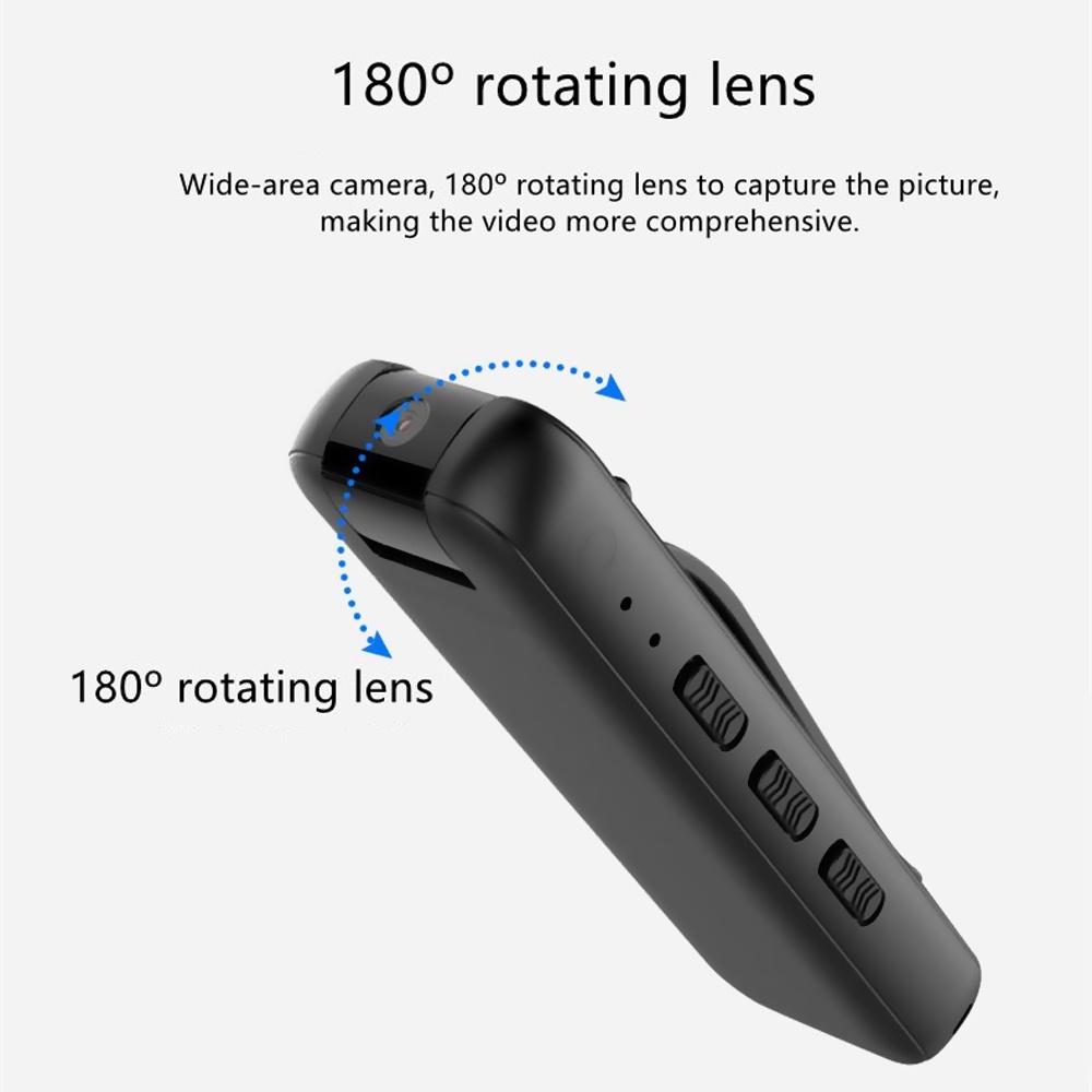Foriot 1080P HD กล ้ องวิดีโอ DVR Night Cam Mini Police Body กล ้ อง 180° เลนหมุน