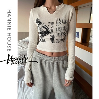 Only เสื้อท็อปส์ แขนยาว สีพื้น โชว์สะดือ สําหรับผู้หญิง