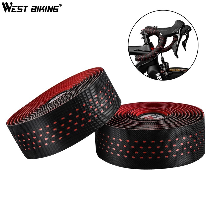 2pcs Lightweight Sticky Pu Eva Road Bike Handlebar Tape Antislip