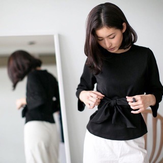 Tie Knot Blouse( Black )