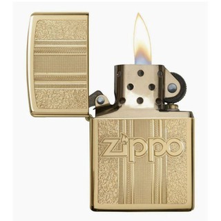 zippo pattern ไฟแช็กรุ้น 29677ของแท้(รับประกันตลอดชีวิต )Pattern Design Windproof Lighter, High Polish Brassพร้อมส่ง