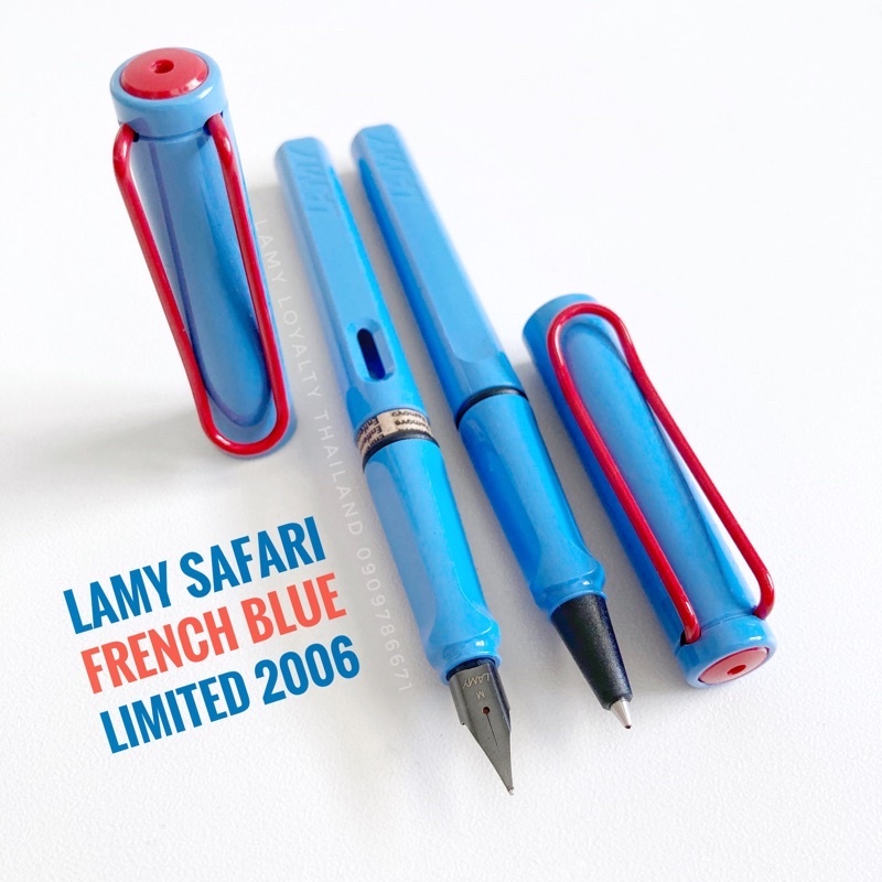 **พร้อมส่ง**สีหายาก*Lamy Safari french blue red clip 2015 ปากกา ลามี่ สีฟ้า คลิปแดง (สีโดเรม่อน)