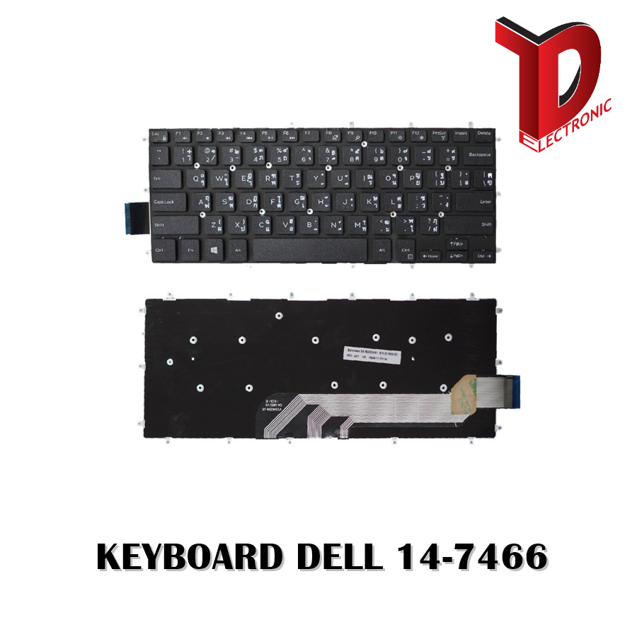 KEYBOARD DELL 14-7466 3480 3481 3482 3490 3493 7472 *ไม่มีไฟ/ คีย์บอร์ดโน๊ตบุ๊ค เดล ภาษาไทย-อังกฤษ
