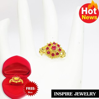 Inspire Jewelry ,แหวนพลอยทับทิมชาตั้ม ยกยอด