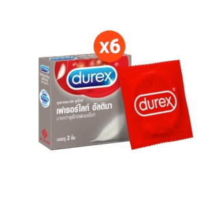 Durex ดูเร็กซ์ เฟเธอร์ไลท์ อัลติม่า ถุงยางอนามัยแบบบาง ถุงยางขนาด 52.5 มม. 3 ชิ้น x 6 กล่อง (18 ชิ้น) Fetherlite Ultima