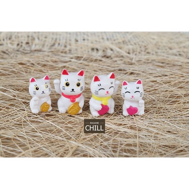 [MC103] ตุ๊กตุ่นจิ๋ว แมวกวักเงิน แมวกวักใจ (1 ตัว ราคา 12, 17 บาท)