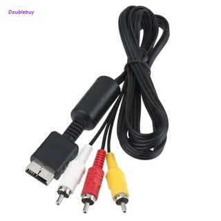 Doublebuy สายเคเบิลวิดีโอเสียง AV 3 RCA 1.8 ม. อุปกรณ์เสริม สําหรับคอนโซลเกมแพด Sony PS2 เป็นมอนิเตอร์ HDTV TV