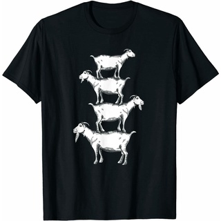 เสื้อยืด พิมพ์ลาย Four Buck Goat Over Each Other Farmer Goat Lover แบบตลก สําหรับผู้ชาย และผู้หญิงS-5XL