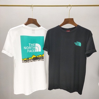 เสื้อยืดแขนสั้น ผ้าฝ้าย ระบายอากาศได้ดี พิมพ์ลายกราฟฟิติ The North Face สวมใส่สบาย แฟชั่นคู่รัก สําหรับผู้ชาย