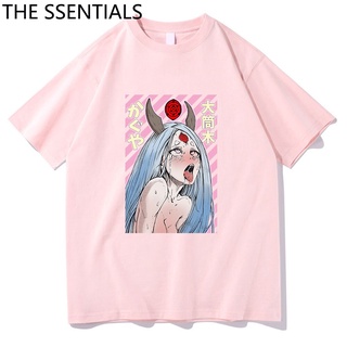 เสื้อยืดผ้าฝ้ายKaguya Sama Love Is War T Shirt Men Streetwear Harajuku Manga Ahegao Tshirt Kawaii Kaguya Graphic Cotton