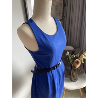 FOREVER21 Blue Sleevless Dress with Side Pockets (belt not included)