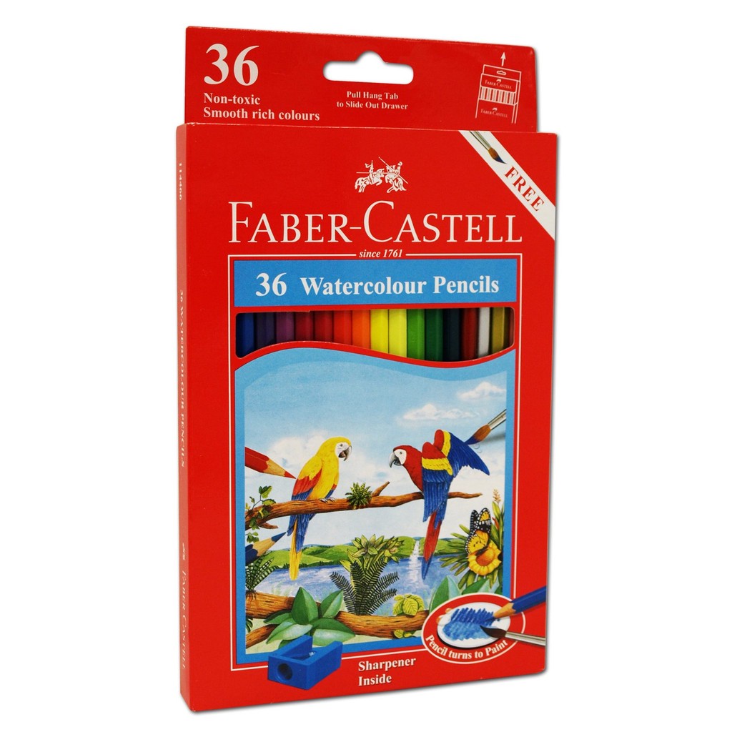 Faber Castell- สีไม้ระบายน้ำ 36 สี กล่องกระดาษ