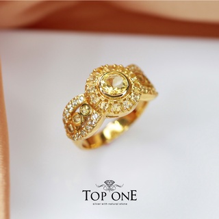 Top1Jewelry แหวนเงินแท้925 พลอย Citrine แท้