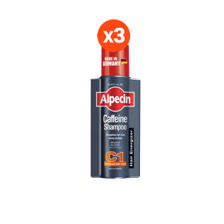 Alpecin Caffeine Shampoo C1 x 3 อัลเปซิน คาเฟอีน แชมพู ซี1 แชมพู แชมพูสระผม ผมร่วง ผมบาง หัวล้าน 250 ml. x 3 ชิ้น