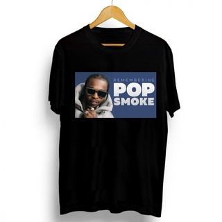 [COD]เสื้อยืดลําลอง ผ้าฝ้าย แขนสั้น คอกลม พิมพ์ลายโปสเตอร์ Pop Smoke Rapper สีดํา แฟชั่นฤดูร้อน สําหรับผู้ชาย 2 ชิ้น