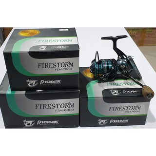 รอกสปินนิ่ง pioneer รุ่น  firestorm เบอร์ FSM-2000/ 4000/ 6000 มือหมุนแบบเกลียว 5+1bb/ รอกสปิน