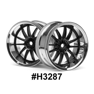 HPI 3287 WORK XSA 02C WHEELS 26mm CHROME/BLACK (6mm OFFSET)