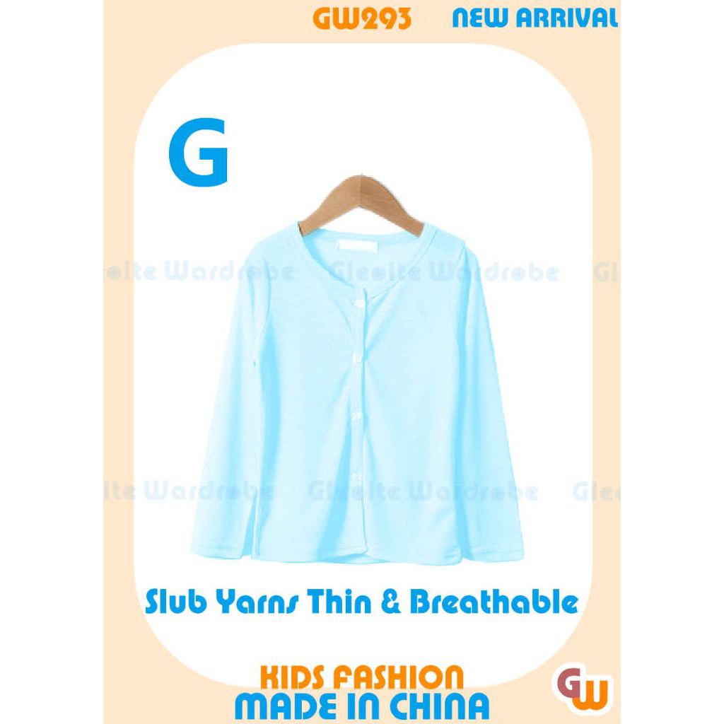 Gw เสื้อยืดคาร์ดิแกนสําหรับเด็กผู้หญิง 293 กรัม