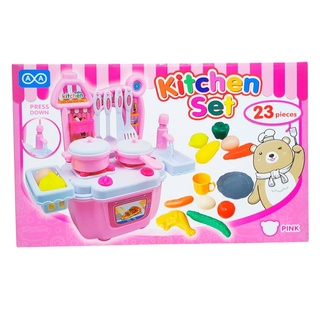 (พร้อมส่ง) Kitchen set ของเล่นแด็ก ชุดเครื่องครัวเปิด/ปิดน้ำได้จริงชุดครัวของเล่นของเล่นเสริมพัฒนาการอุปกรณ์23ชิ้น TY147