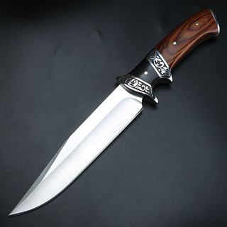 มีดใบตาย (fixed blade knife) มีดสนาม Columbia SA59 ด้ามไม้ พร้อมซองใส่