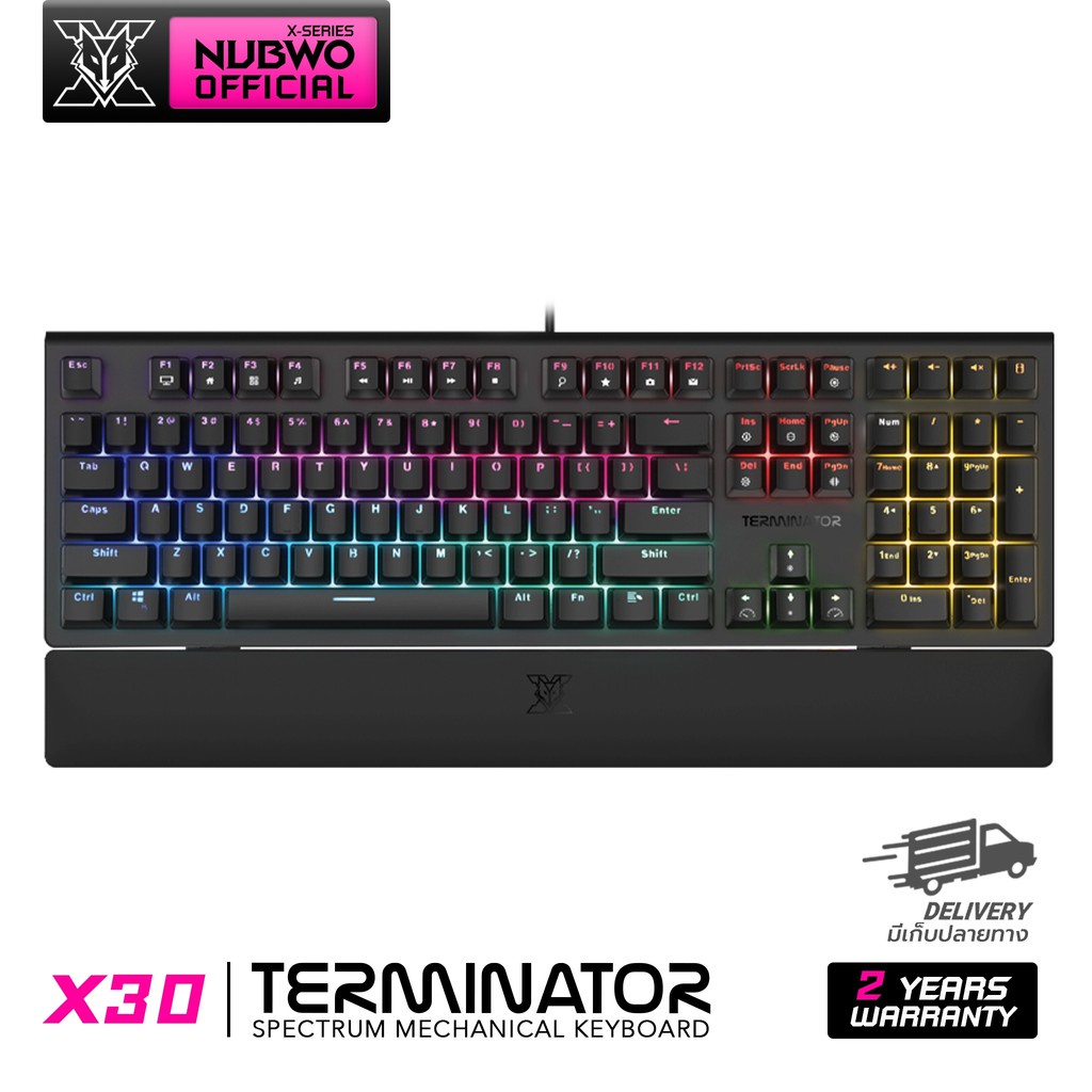 ♙✆№NUBWO X30 TERMINATOR Mechanical Keyboard คีย์บอร์ดเกมส์มิ่ง มีให้เลือกทั้ง Blue SW และ Red SW ใช่งานง่าย รับประกัน 1