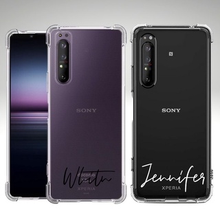 เคสพิมพ์ชื่อ สำหรับ Sony Xperia 1 IV / 10 IV / Pro-I / 5 III / 1 III / 10 III / 1 II / 5 II / 10 II / 1 / 5 (ข้อความแนวตั้ง)