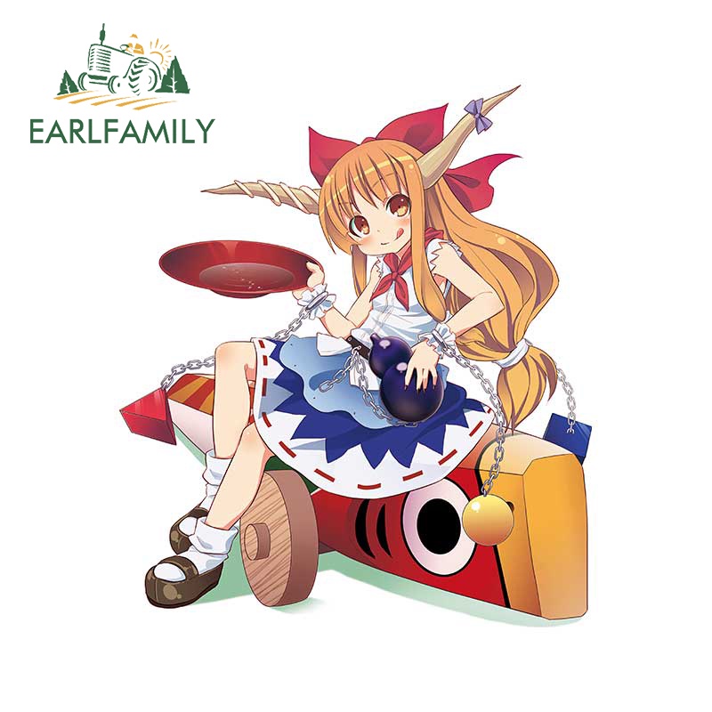 Earlfamily สติกเกอร์โปรเจค Ibuki Suika Touhou ป้องกันรอยขีดข่วน 13 ซม. x 11.3 ซม. สําหรับติดตกแต่งรถ