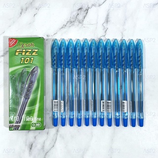 [ยกกล่อง 12 ด้าม] ปากกา ปากกาลูกลื่น Gsoft 0.38 มม. รุ่น FIZZ 101 หมึกสีน้ำเงิน/ แดง/ คละสี