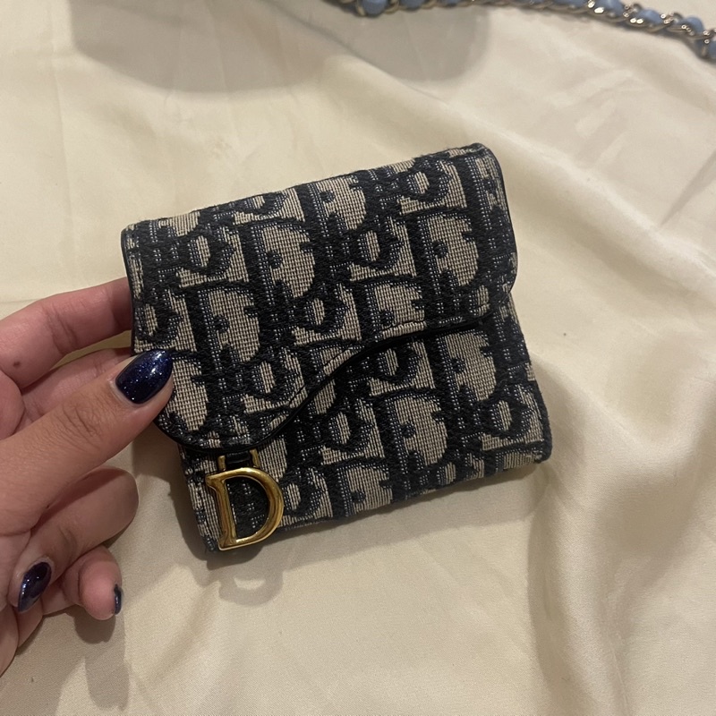 Used สภาพ 70% Dior Saddle Lotus Wallet ปี21