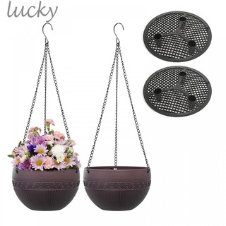 LUCKY~2* Hanging Planter Basket Outdoor Hanging Flower Pot W/ Drainage Decorations#Ready Stock