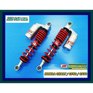 HONDA CHALY CF50 CF70 "RED" &amp; "WHITE" REAR SHOCK SET "YSS"​ with​ GAS​ TANK  // โช๊คหลัง​ YSS สปริง