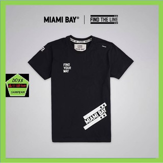 Miami bay เสื้อคอกลม ชาย รุ่น Find the line สีดำ