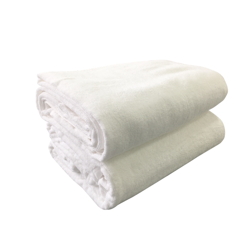 Two Sisters ผ้าห่มขนหนูสีขาว ขนาด 60"x80" ขนคู่ (32ปอนด์ และ 40ปอนด์) Cotton100%