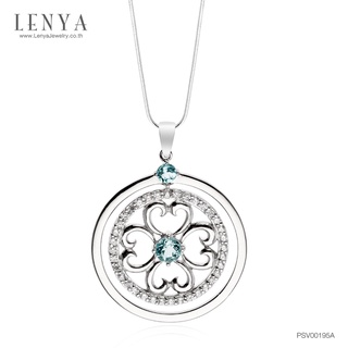 Lenya Jewelry จี้ดีไซน์สวย ประดับพลอยบลูโทแพซ(Blue Topaz)และ คิวบิกเซอร์โคเนีย (Cubic Zirconia)