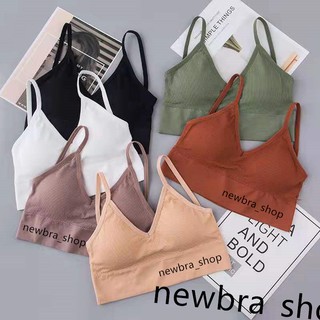 newbra(ใหม่/พร้อมส่ง b02#) ถูกที่สุด#newbraแฟชั่นบราไร้โครงเสื้อสายเดี่ยวครึ่งตัวโชว์ข้างเซ็กซี่มาก