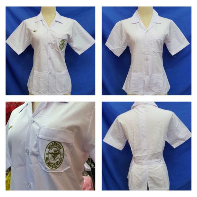 เสื้อกาวน์ผ้าคอมทวิว พร้อมส่ง ปักเภสัชกรปักชื่อจัดส่ง1-2วัน
