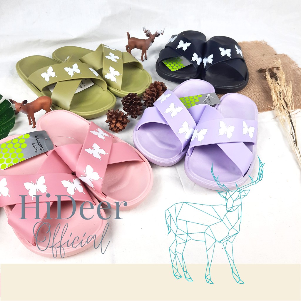 Women& 39;s Rubber Jelly Sandals Slip Sandals 1969-7 Balance BLC Sandals Women Butterfly