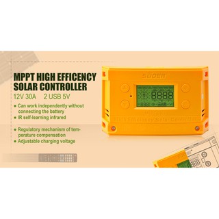 🔔ยอดขายอันดับ1 โซล่าร์ ชาร์จเจอร์ MPPT 30A SUOER รุ่น ST-H1230 Charge Controller โซล่าเซลล์ ของแท้ 100%